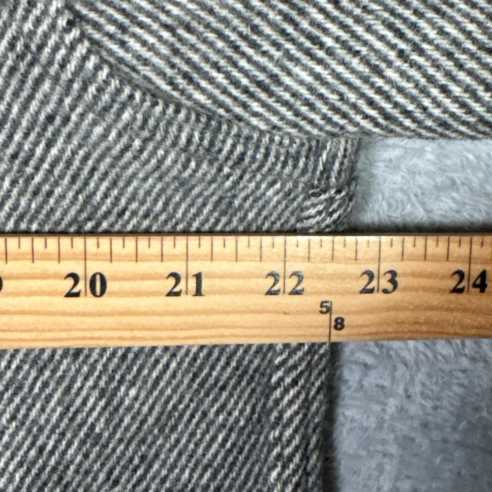 Woolrich Jacket Mens L Gray Wool Herringbone Tweed CPO Shirt Jacket *FLAWS - Picture 8 of 13